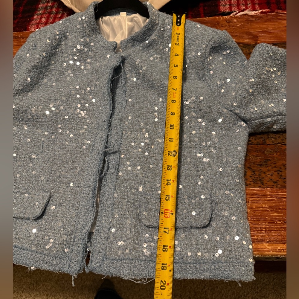 Blue Cropped Blazer with Textured Finish

Other Brand!